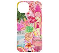 Summer Beach Preppy Collage Cocktail Pineapple Coastal Surf Case for iPhone 15 Plus