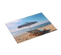 Summer Beach Printed Dish Drying Mat 61x46 CM Dish Drying Pad Highly Absorbent Microfiber Kitchen Counter Mat for Dishes Drainer