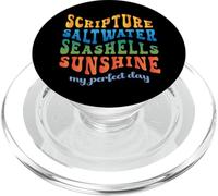 Summer Beach Scripture Saltwater Seashells Sunshine Retro PopSockets PopGrip for MagSafe