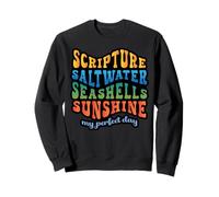Summer Beach Scripture Saltwater Seashells Sunshine Retro Sweatshirt