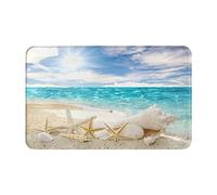Summer Beach Starfish Sea Shells Bathroom Rugs Soft Bath Mat Non Slip Absorbent Indoor Floor Rug Kitchen Mats for Home Bedroom Decor, 31.5x19.5 Inches