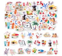 Summer Beach Stickers 46PCS,Hawaiian Beach Surfing Stickers for Scrapbooking, DIY Crafts, Laptops, Journal, Gifts for Adult, Child