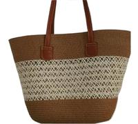 Summer Beach Straw Bag Large Capacity Woven Forest System Handbag Summer Beach Straw Tote Bag Single Shoulder Tot Style for Holiday Travel Shopping Picnic Beach(Mika net)