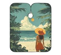 Summer Beach Tropical Hair Cut Cape with Adjustable Snap Closure, Essentials Capes for Salon Women bata para cortar Cabello 65" x 55"