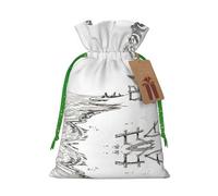 Summer Beach With Palm Trees Printed Drawstring Gift Bags,Various Sizes, Bulk Plastic Packaging Bags