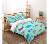 Summer BeachDouble Duvet 3 Pcs Art Ultra Soft Anti Allergic Non Iron Luxury Microfiber,for Adults,Boys And Girls With Pillowcase King（220x240cm）
