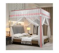 Summer Bed Canopy Mosquito Net for Single Double Bed, Princess Room Bedroom Decor Lace Bed Curtain Set, Easy to Install