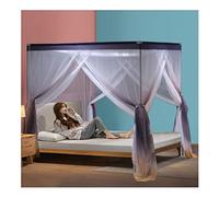 Summer Bed Canopy Mosquito Net, Twin Queen King Bedroom Decorative Color Gradient Bed Curtain With Metal Stand (Color : 2#, Size : 180X200cm/71X79in)
