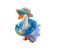 Summer Bikini Desk Goose Outfits, 7 Inch Mini Desktop Goose Clothes with Straw Hat, Sunglasses & Swim Ring, Hawaiian Cute Funny Geese Costume Accessories for Magnetic Geese Party Table Decor