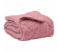 Summer Blanket Pink Microfibre and Teddy Fleece 200 x 240 cm Breathable Indoor Quilt Lightweight Blanket with Fibre Filling Easy Care and Oeko-Tex Certified for Refreshing