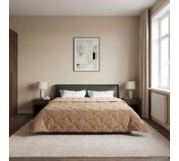 Summer Blanket, Taupe, 220 x 260 cm, Microfibre Teddy Fleece, Breathable Quilt for Bedroom, Lightweight, Washable, Oeko-Tex Certified, Versatile for Summer and Indoor Use
