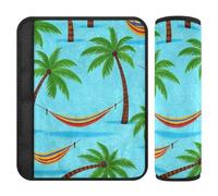 Summer Blue Coconut Tree Hammock 2 Pack Shoulder Strap Padding, Release Stress to Your Neck and Shoulders, car seat Shoulder pad for Sedan