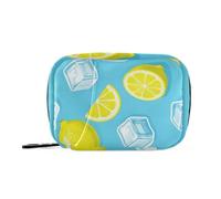 Summer Blue Ice Lemon Medication Bags with Detachable Compartments Attachable 7 Day Pill Organizer for Purse