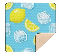 Summer Blue Ice Lemon Soft Foam Baby Playmat for Floor Non-Toxic foldablummy Time Mat for Baby Toddler Infant, 50'' x 50''de actividades para