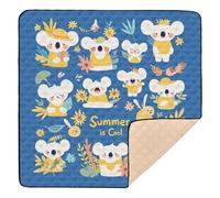 Summer Blue Koala Cute Foldable Thick Play mat for Baby for Floor Comfortable Foldable Tummy Time Mat for Babies Infants Toddlers, 50'' x 50''tapete de gimnasio para