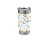 Summer Blue Ocean Seashell Aesthetic Coastal Beach Stainless Steel Insulated Tumbler