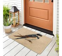 Summer Blue Sparrow Doormat for Entrance Outdoor Indoor Natural Decor Non Slip Rubber Dust Absorbing Easy Clean 29"x17"