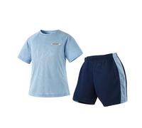 Summer Boys Outfits Soft Short Sleeve T-Shirt and Shorts Casual Two Piece Set for Kids Comfortable Playwear (Navy-i, 8-9 Years)