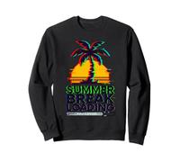 Summer Break Loading Glitch Art Palm Tree Sunset Sweatshirt