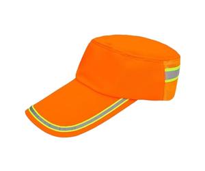 Summer Breathable Environmental Sanitation Hat Reflective Strip Baseball Cap for Greening Sanitation Workers Hat Docker Hat Post Hat Outdoor Cleaner Sun Protection Hat (UK, Alpha, One Size, Orange)