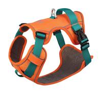 Summer Breathable Lightweight Mesh Nylon Reflective Dog Safety Harness Vest With Control Handle For Bulldog Labrador Greyhound,Orange,M