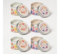 Homescapes Summer Breeze Scented Candle Tins (Set Of 6)
