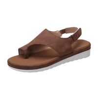 Summer Bunion Orthopedic Beach Sandals for Women,Big Toe Foot Corrector Sandal for Hallux Valgus,Casual Walking Plantar Fasciitis Slippers(Brown,6.5 UK)