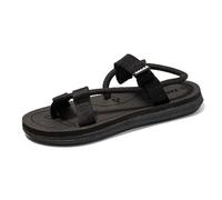 Summer Bunion Sandals, Men Adjustable Cross Strap Arch Support Bunion Corrector Sandals, Casual Non-Slip Foot Correction Clip Toe Flip Flops, for Travel, Outdoor, Beach(Black,8 UK)