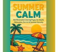 Summer Calm: 100 Minimalist Coloring Pages for Adults - Relaxation, Zen Art & Summer Serenity