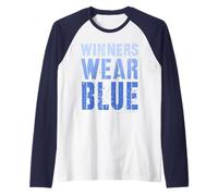 Summer Camp Winners WEAR Blue Team War Game Day Spirit Week Raglan Baseball Tee