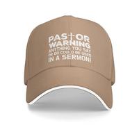 Summer Caps Pastor Warning Anything You Say Soft Snapback Cap Adjustable Sun Visor Hat for Sports Men Fitness
