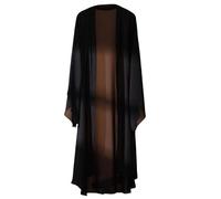 Summer Cardigan,Long Chiffon Cardigans Long Sleeve Open Front Thin Summer Lightweight Sheer Shawl Bolero Shrug Loose Kaftan Boho Roomy Kimono Beach Bikini Cover Up Dresses Black XXL