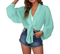 Summer Cardigans for Women UK Lightweight Chiffon Cardigans Beach Cover up Sheer Tie Front Shrug Long Sleeve Bolero Kimono Shawl Wrap Flowy Tops Open Front Cropped Cardigan