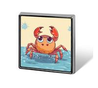 Summer Cartoon Crab Lapel Pin for Men Brooches And Pins for Women Square Metal Badge for Shirts, Jackets, Hats | Durable Fashion Accessory & Gift for Men, Women, Events