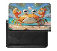 Summer Cartoon Crab Passport Holder Passport Cover Protector Essentials with Credit Card Slots for Women Men