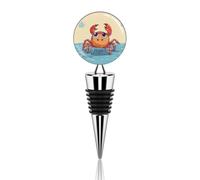 Summer Cartoon Crab Wine Stoppers Reusable Wine Bottle Stopper Decorative Champagne Stoppers Silicone Beverage Bottle Sealer Keep Fresh, Leakproof Wines Saver for Bar Party Decor