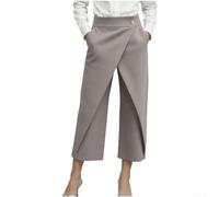 Summer Casual Loose Fit Cropped Pants Color Block Design