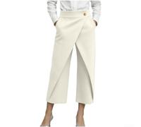 Summer Casual Loose Fit Cropped Pants Color Block Design