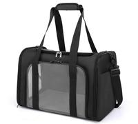 Summer Cat Carrier Bag Soft Sided Travel Ready Breathable scape Mesh E Proof Collapsible Water proof For Travel Hospital Car For Small Dogs Medium Cats(Black)