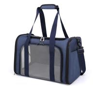 Summer Cat Carrier Bag Soft Sided Travel Ready Breathable scape Mesh E Proof Collapsible Water proof For Travel Hospital Car For Small Dogs Medium Cats(Blue)