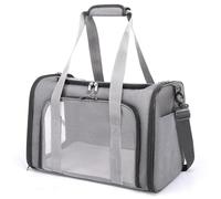 Summer Cat Carrier Bag Soft Sided Travel Ready Breathable scape Mesh E Proof Collapsible Water proof For Travel Hospital Car For Small Dogs Medium Cats(Gray)