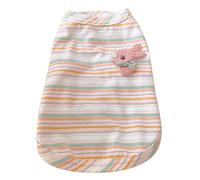 SUMMER CAT VEST COLORFUL STRIPES PREVENT HAIR SHEDDING KITTEN CLOTHES COMFORTABLE PET SHIRT VIBRANT CAT VEST FOR HOME AND OUTDOOR (Color Stripes XL)