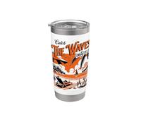 Summer - Catch The Waves in Style, Orange Stainless Steel Insulated Tumbler