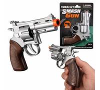 Summer Classic Full Metal Die Cast Cowboy Style Cap Ring Blaster - 6 Sheet 8-Shot Model, Vintage Western Design, Role Play Item (Only Silver Gun)
