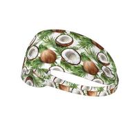 Summer Coconut Print Workout Headbands for Women - Non-Slip Stretchy Sweat Head Bands for Women Hair, Moisture Wicking Sweatband for Sports Running Tennis Athletic Gym Yoga