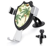 Summer Coconut Tree Car Phone Mount Universal 3-in-1 Phone Holders for Your Car with 360° Suction Cup Adjustable Cell Phone Car Mount for Car Dashboard Air Vent Windshield Automobile Cradle Stand for