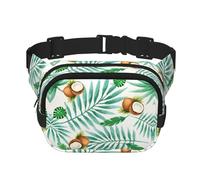 Summer Coconut Tree Print Waist Pack Fanny Pack Belt Bag for Men Women,Waterproof Adjustable Strap 3 Pockets for Outdoor Travel