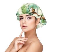 Summer Coconut Tree Satin Bonnet Silk Bonnet, Hair Bonnet For Sleeping, Soft Double Layer Silk Sleeping Cap Hair Wrap For Women Natural Hair Curly Hair Braided Hair Long Hair