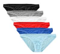 Summer Code Mens Basic Bikini Briefs Pack Low Rise Ice Silk Underwear
