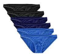 Summer Code Mens Basic Bikini Briefs Pack Low Rise Ice Silk Underwear